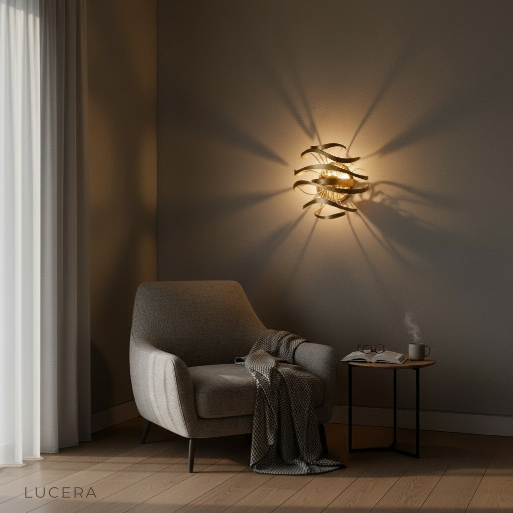 knave rural wall light with clear glass and led glow in farmhouse entryway