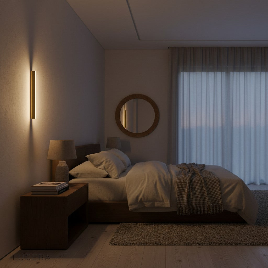 Neural Modern LED Wall Lamp Italian craftsmanship showcased in a luxury hotel corridor