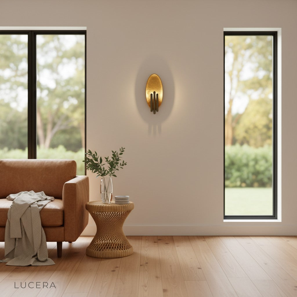 Warm evening atmosphere with Rondo sconce lighting a dining room corner
