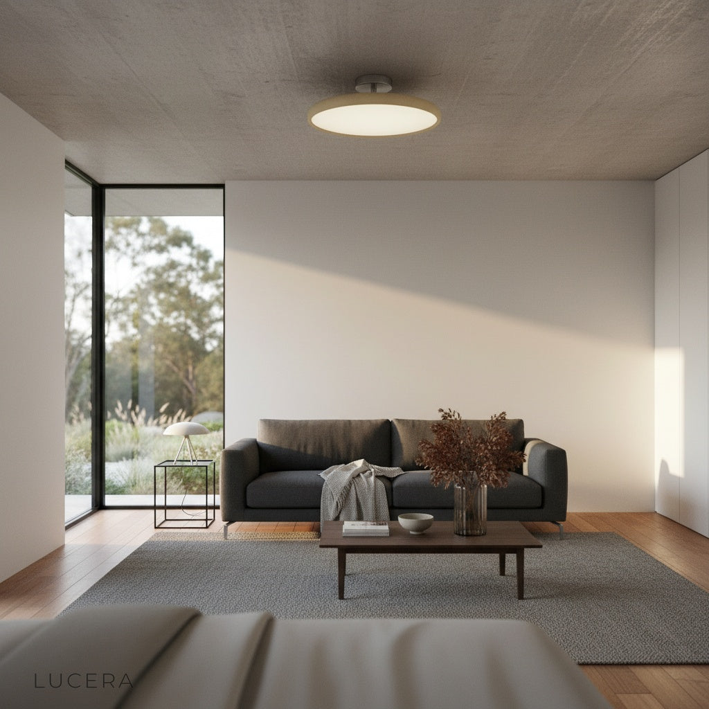 Jubilate ceiling light glossy finish reflecting light in stylish lounge corner