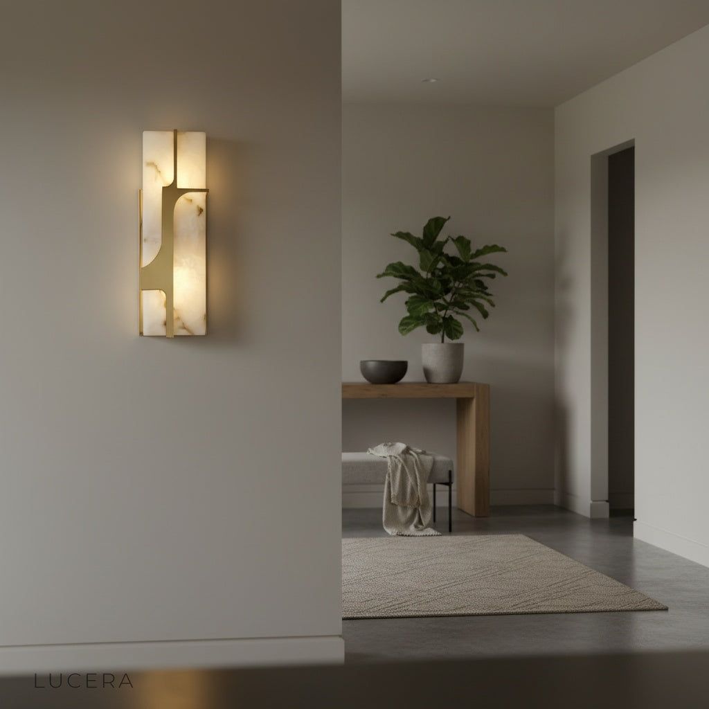 Fetish Wall Lamp above bedside table in contemporary interior with soft shadows
