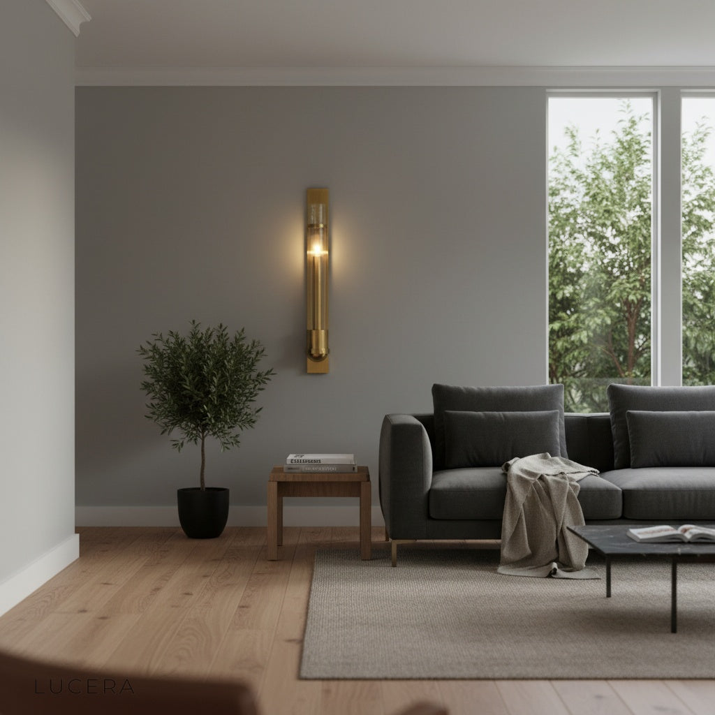 Bracket Wall Lamp above bedside table in contemporary bedroom setting