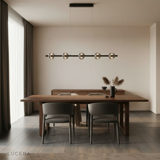 Lucera Gioia chandelier studio shot on clean white background showing full fixture