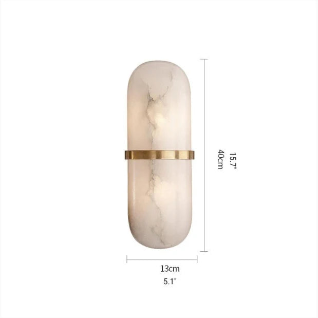 Elliptical Luxury Marble Wall Lamp for Living Room - Wall Lights & Sconces | Lucera Lighting