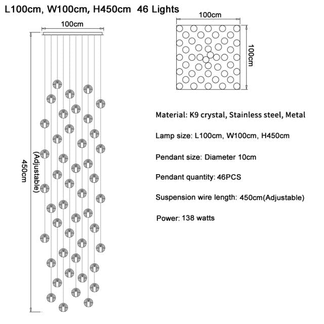 Vervain Crystal Hanging Light Fixture - Chandeliers | Lucera Lighting