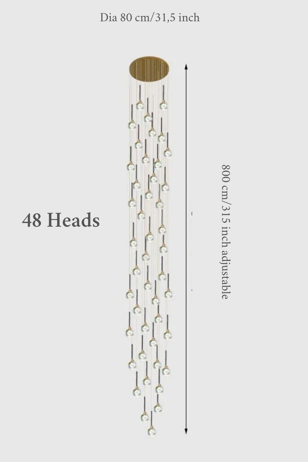 Fenn Gold Crystal Raindrop Glass Ball Chandelier - Chandeliers | Lucera Lighting