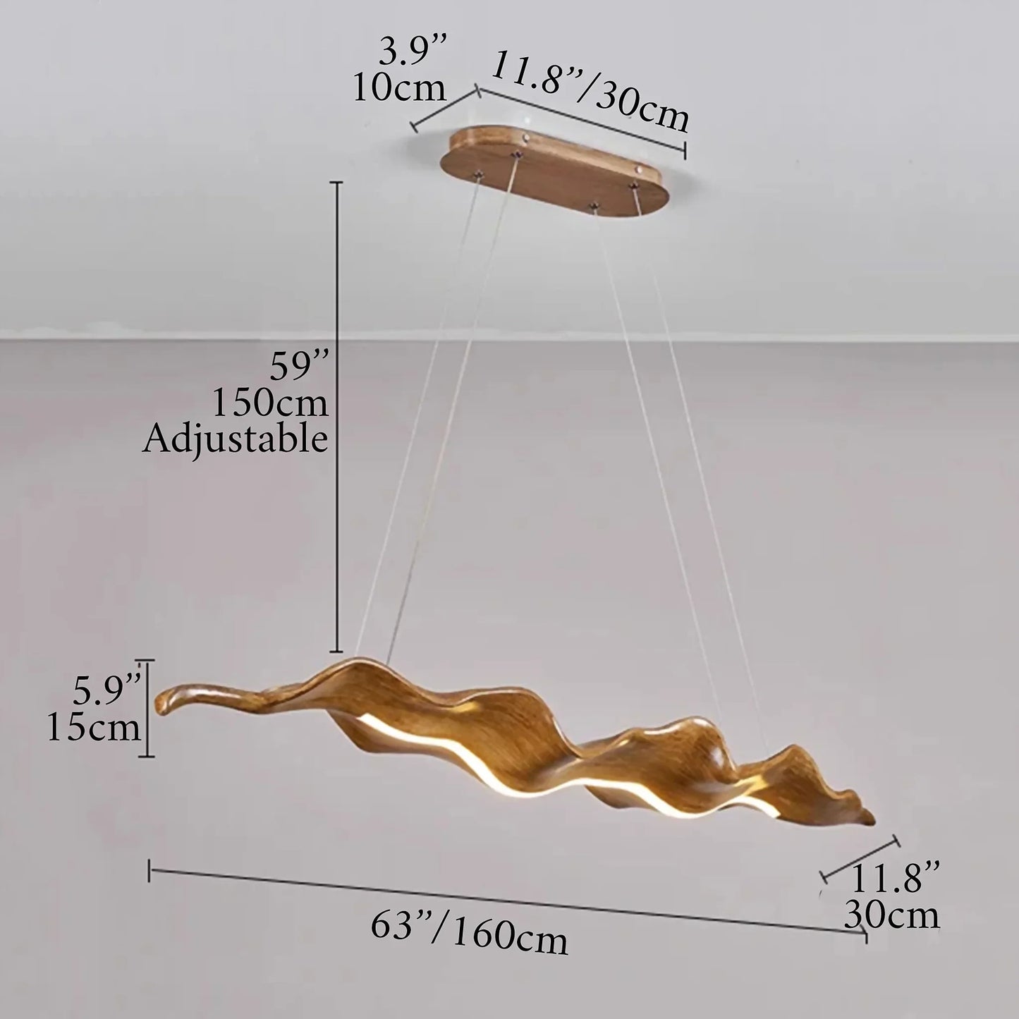 Champagne Gold Leaf-Shaped Pendant LED Chandelier - Pendant Lights | Lucera Lighting