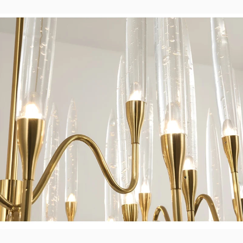 Carlo Icicle Gold Rectangle Crystal Chandelier - Chandeliers | Lucera Lighting