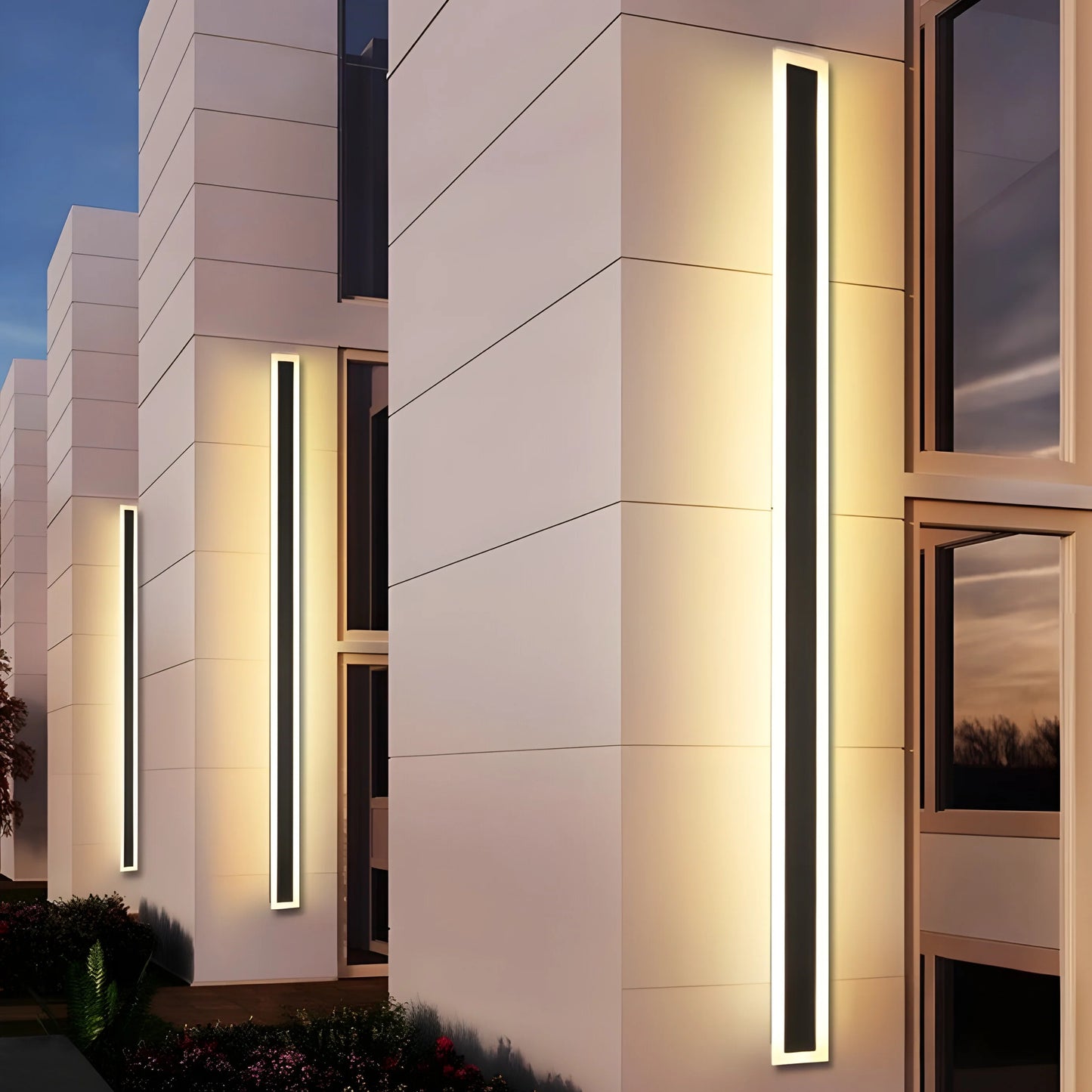 Odette Tall Outdoor LED Wall Lamp - Black - Exterior wall | Lucera Lighting