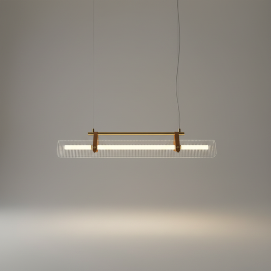 Magenta Rectangle Metal and Leather Chandelier L39.4 - Pendant Lights | Lucera Lighting