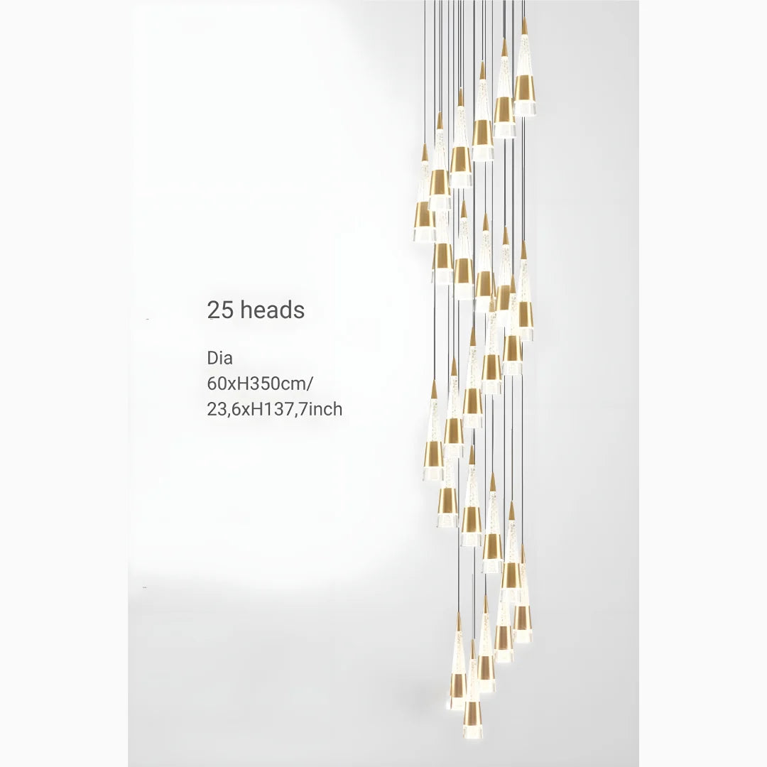 Weald Gold Modern Cones Ceiling Chandelier - Chandeliers | Lucera Lighting