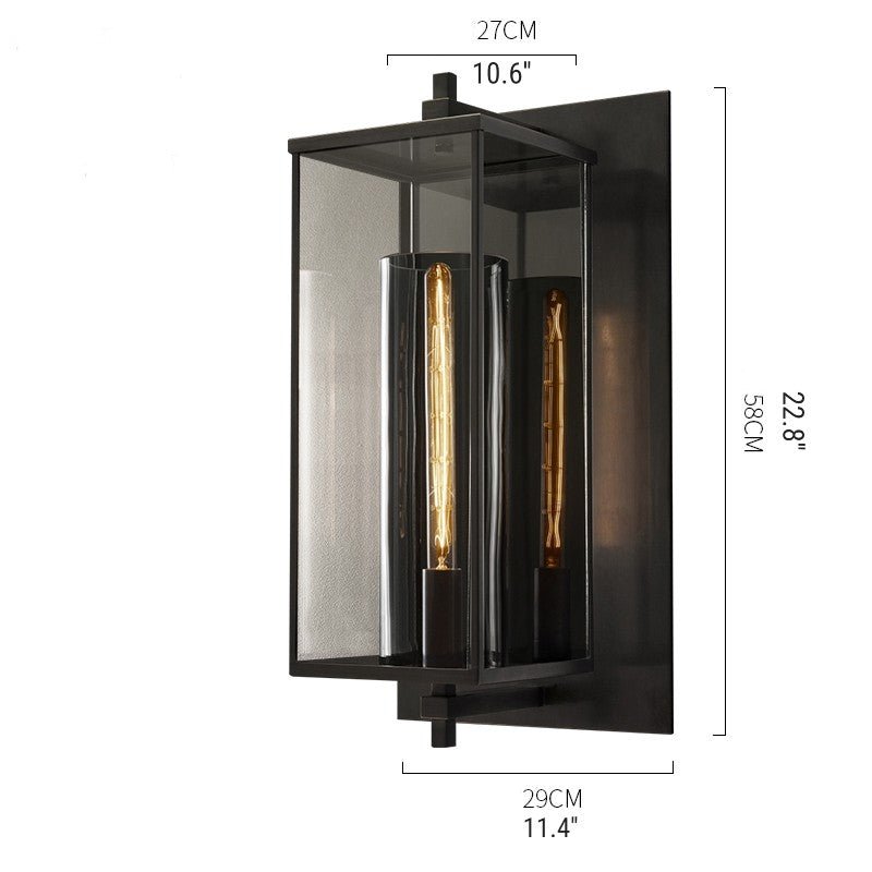 Ariel Retro Wall Lamp Brass Glass - Exterior wall | Lucera Lighting