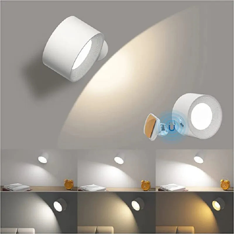 Luminara | Modern Wireless Rechargeable 360° Wall Lamp for Elegant Lighting