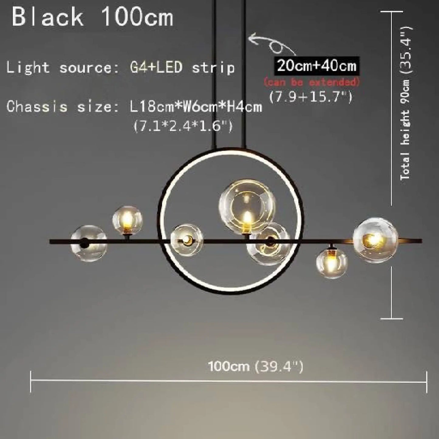 Vor Glass Bubble LED Chandelier for Dining Room - Pendant Lights | Lucera Lighting