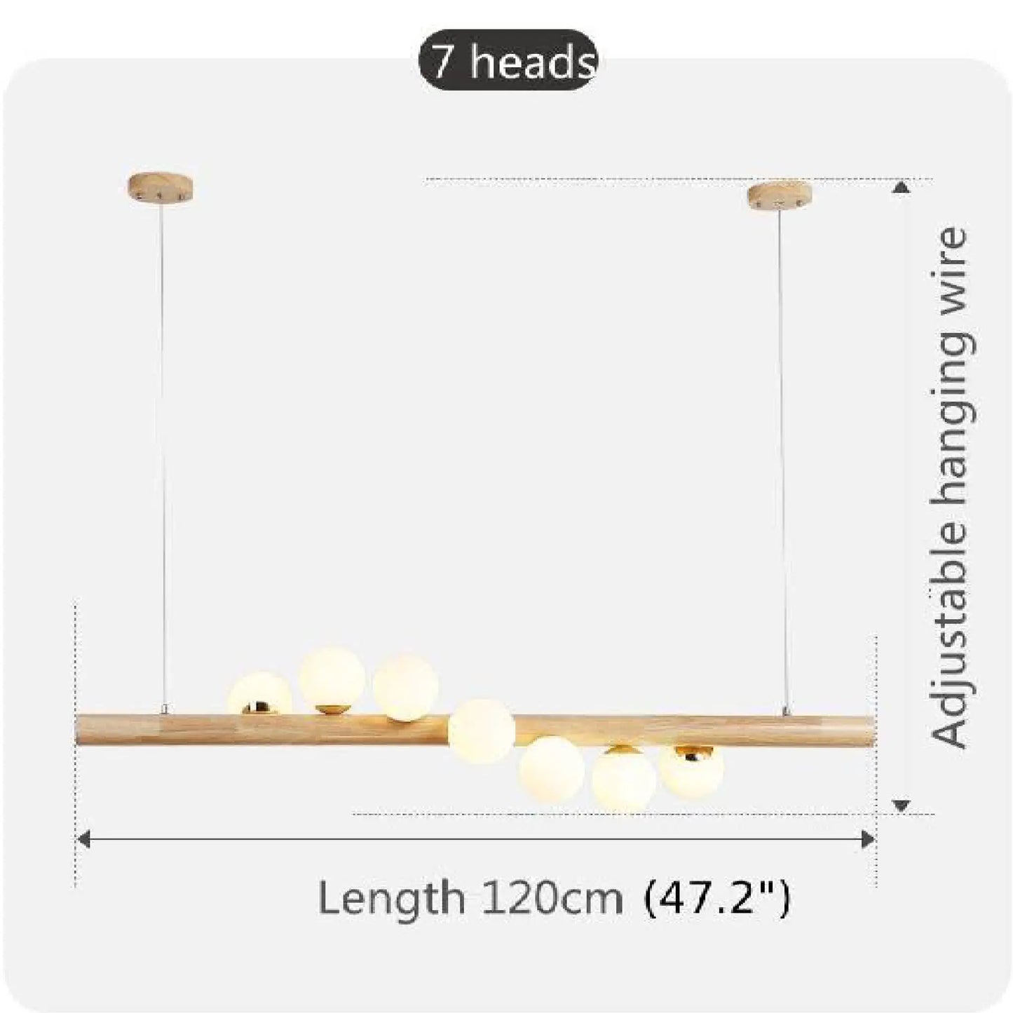 Svartr Nordic Wood Glass Ball LED Chandelier - Pendant Lights | Lucera Lighting