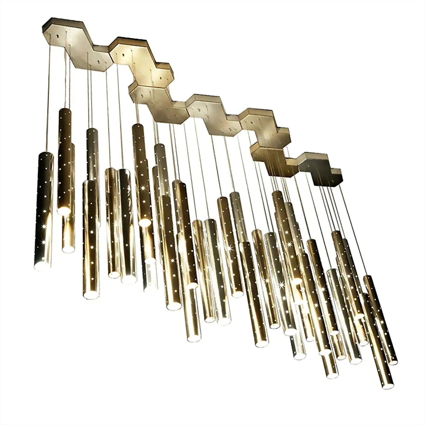Carmine Magic Star Shining Tubes Pendant Chandelier - Chandeliers | Lucera Lighting