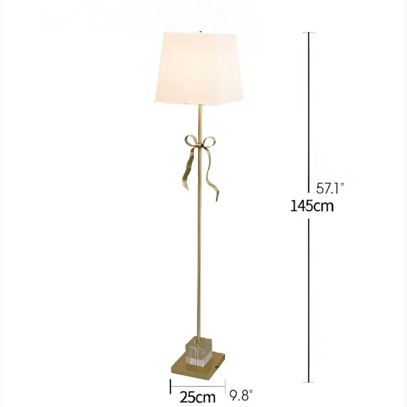 Zircon Retro LED Copper Floor Light with Bow - Lamps | Lucera Lighting