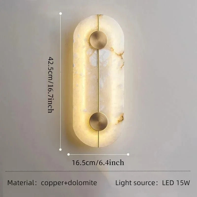 Turret Copper Marble Wall Lamp for Living Room - Wall Lights & Sconces | Lucera Lighting