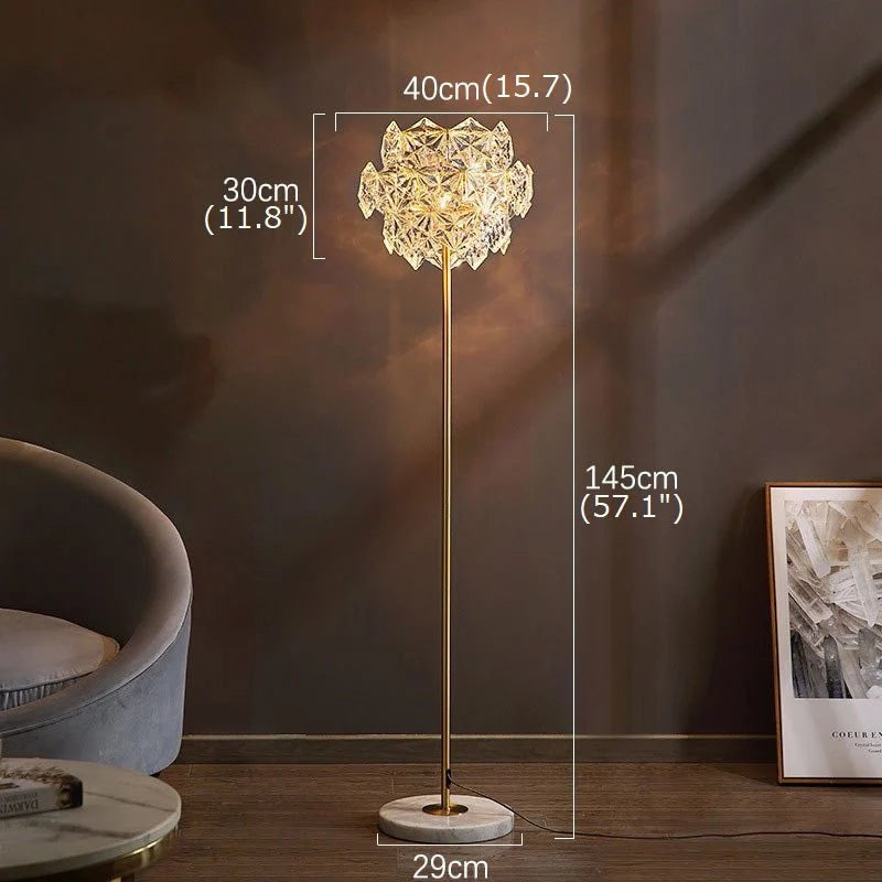 Sunstone Crystal & Marble Floor Lamp - Lamps | Lucera Lighting