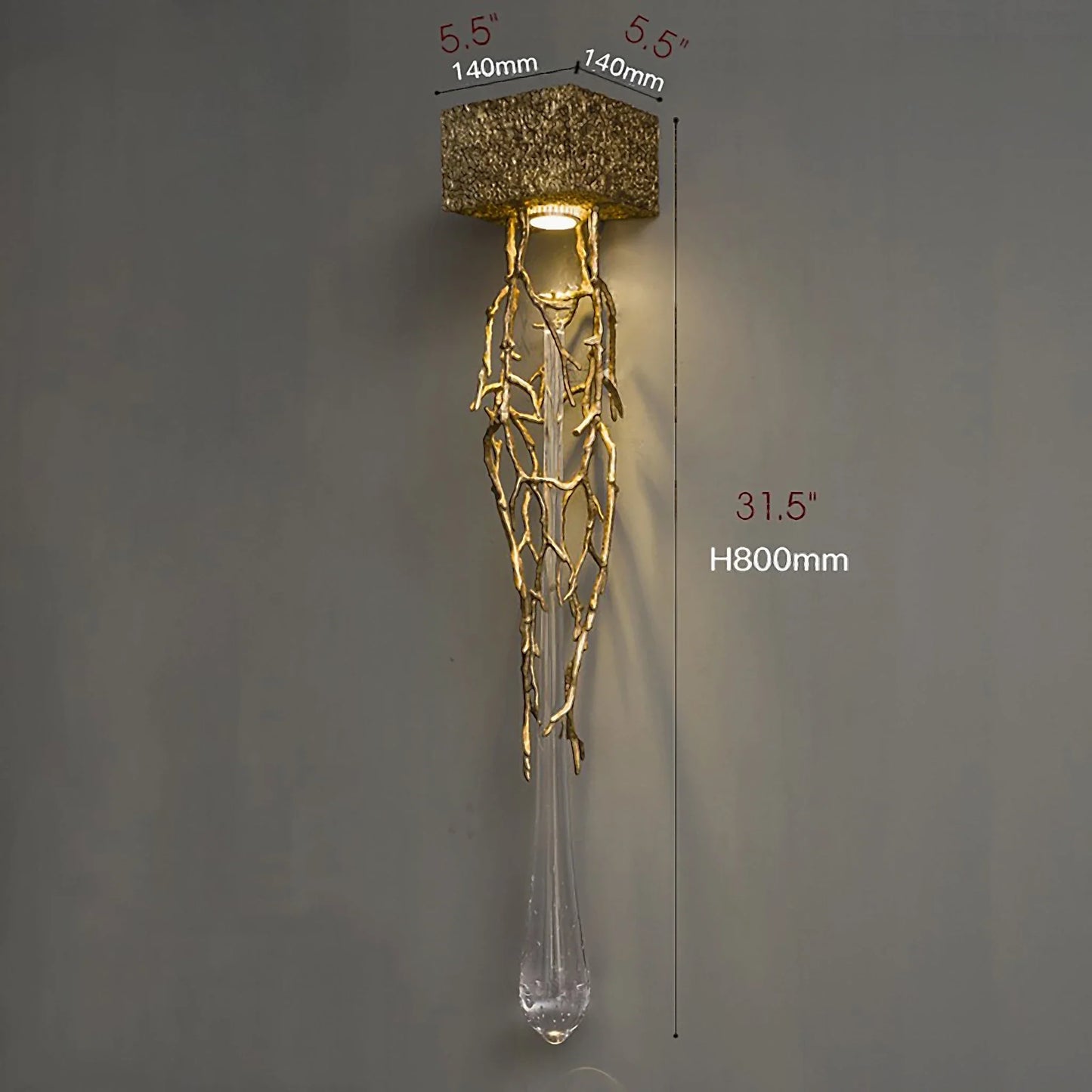 Rallentando LED Crystal Copper Wall Lamp - Wall Lights & Sconces | Lucera Lighting