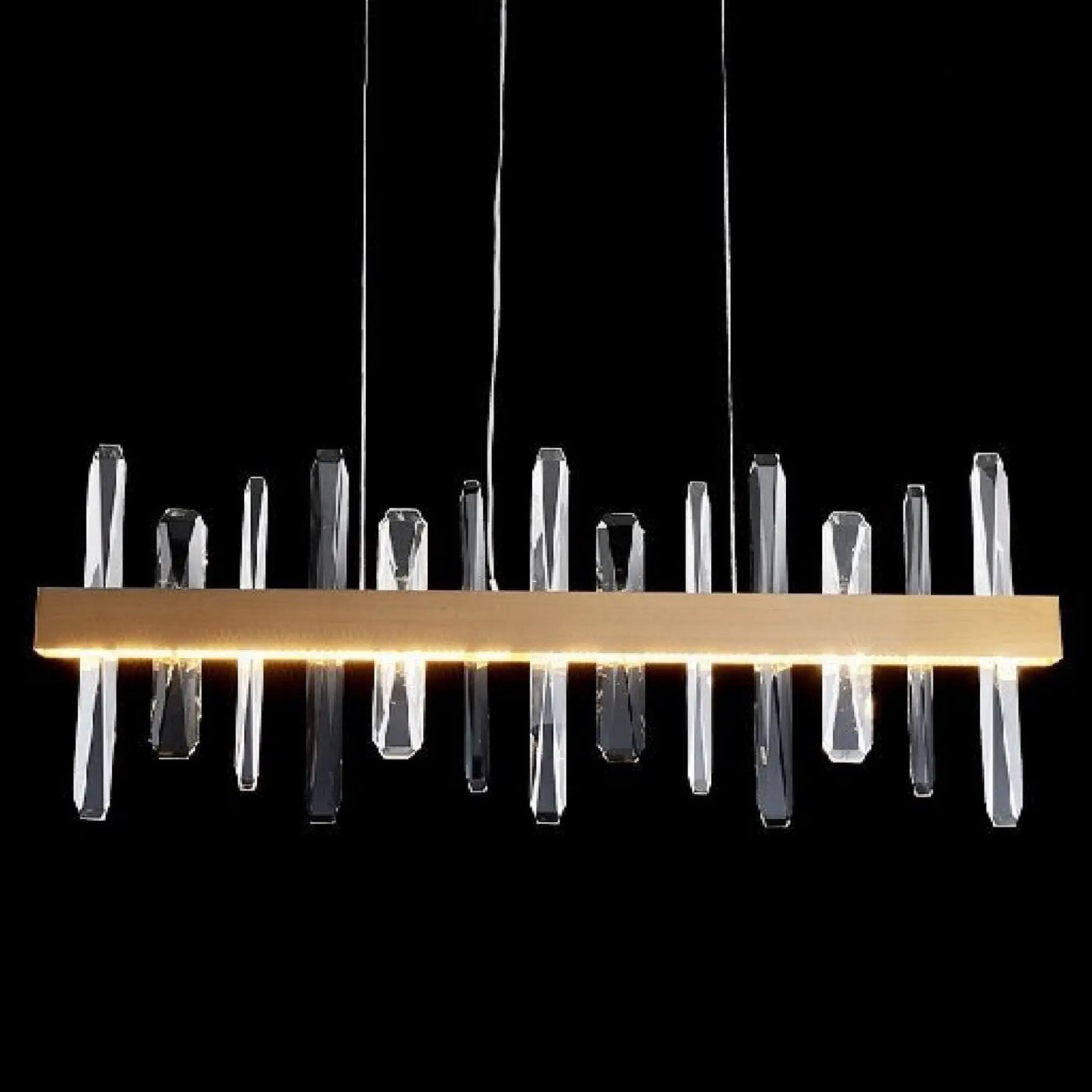 Alma Rectangle Gold Crystal Chandelier for Living Room - Chandeliers | Lucera Lighting