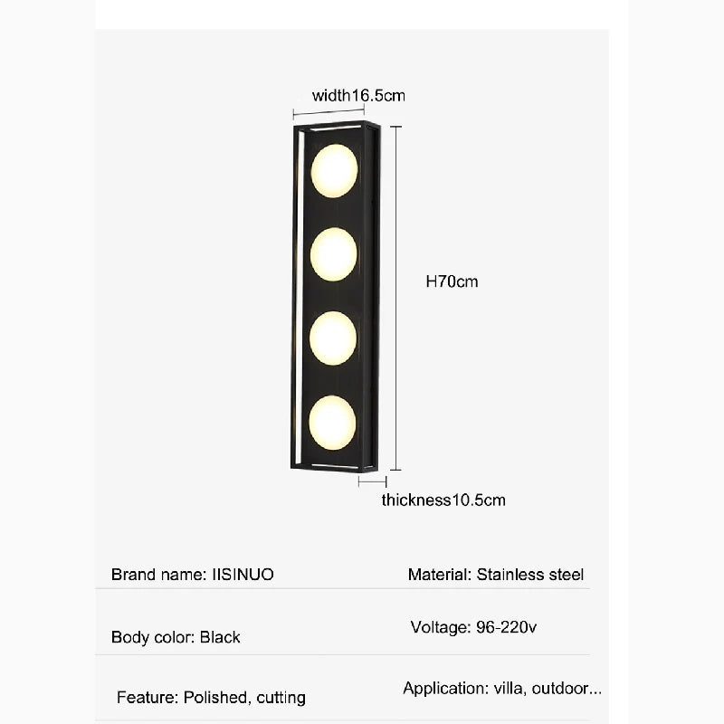 Drake Outdoor Black Waterproof LED Stainless Steel Wall Lamp - Exterior wall | Lucera Lighting