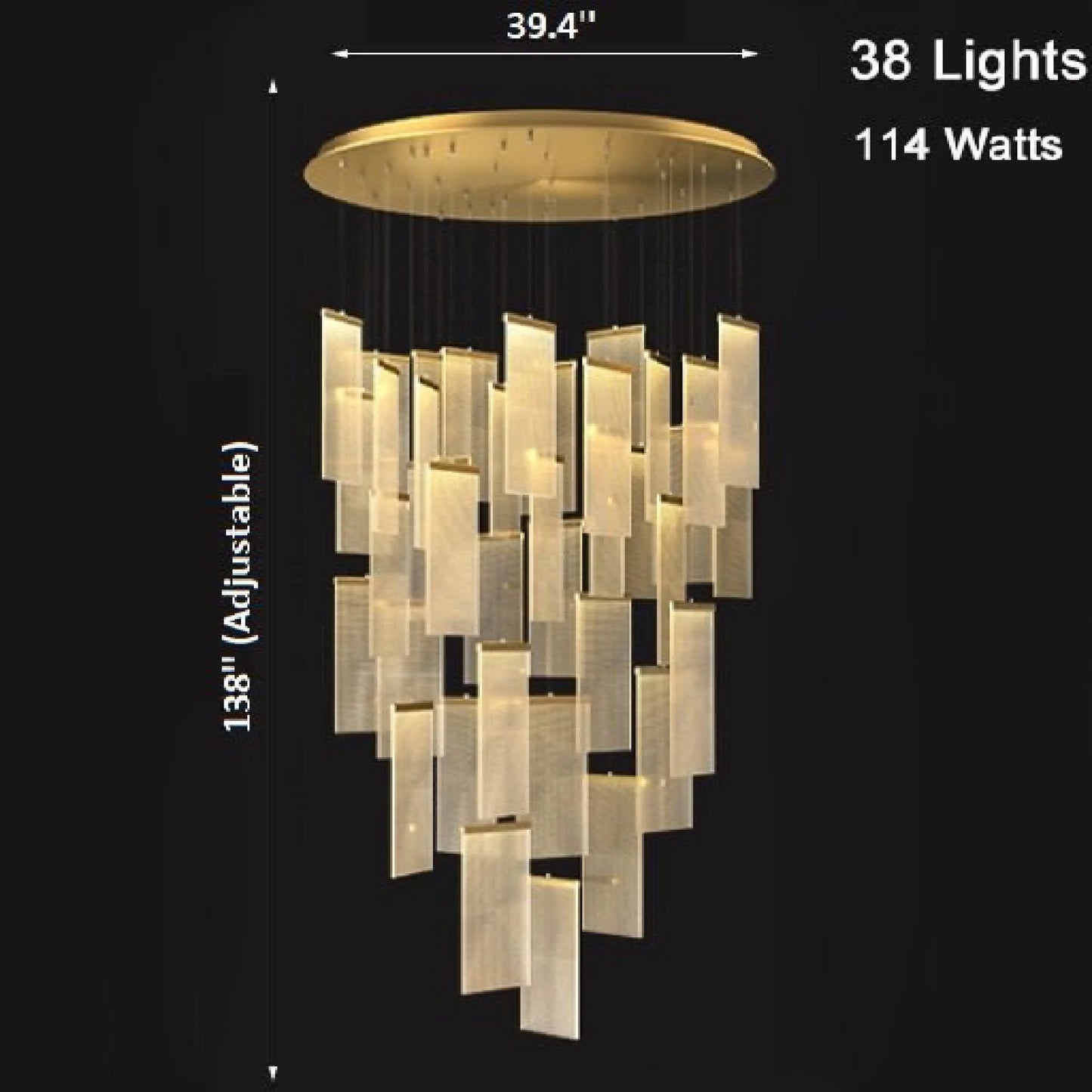 Onyx Gold Long Hanging Light Fixture - Chandeliers | Lucera Lighting