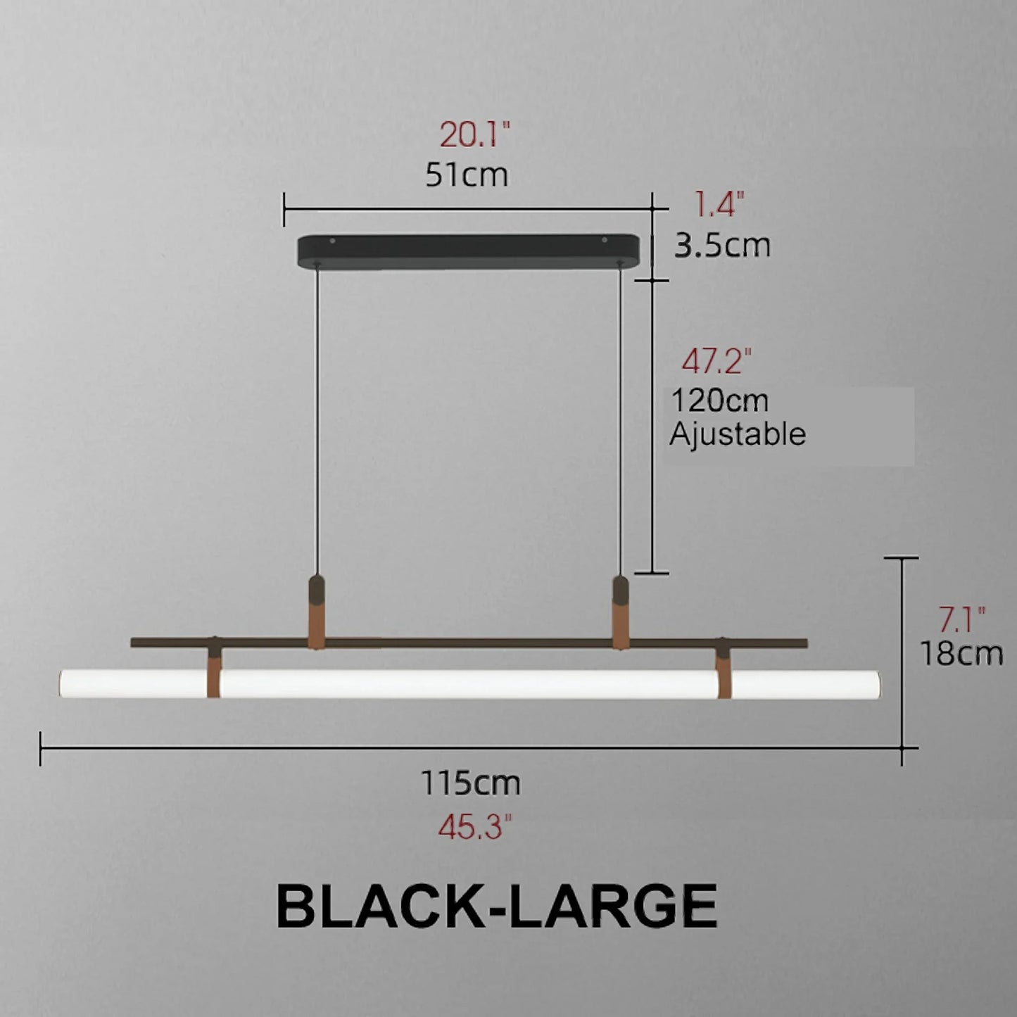 Njord Horizontal Long Bar Pendant Lamp - Pendant Lights | Lucera Lighting