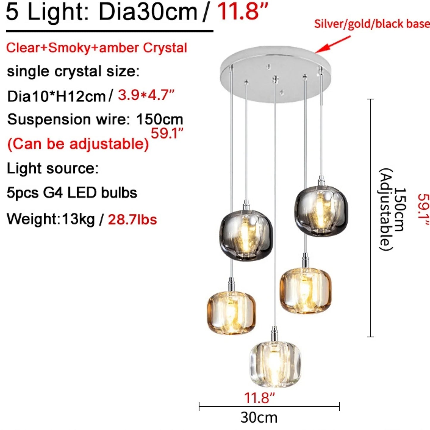 Fennel Modern Crystal Hanging Light Fixtures - Chandeliers | Lucera Lighting