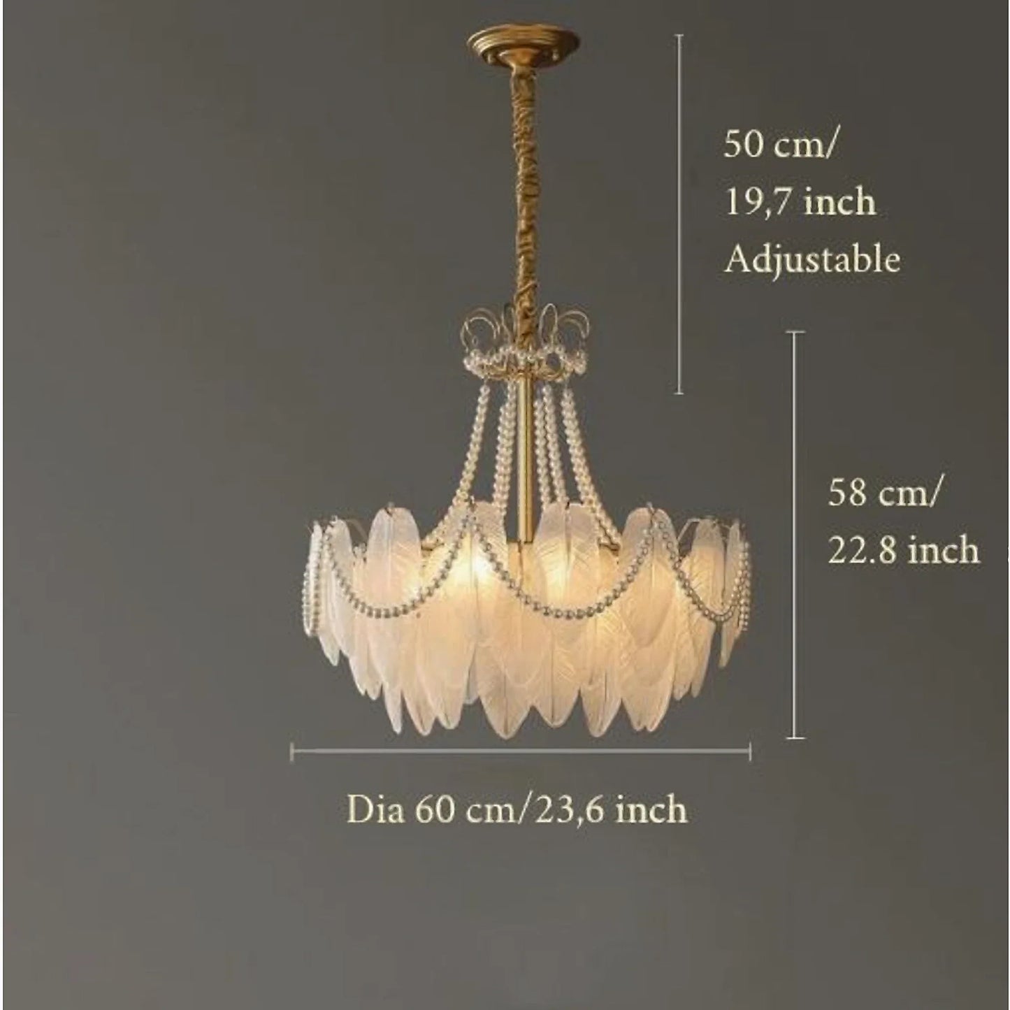 Gust Glass Feather Elegant Chandelier - Chandeliers | Lucera Lighting