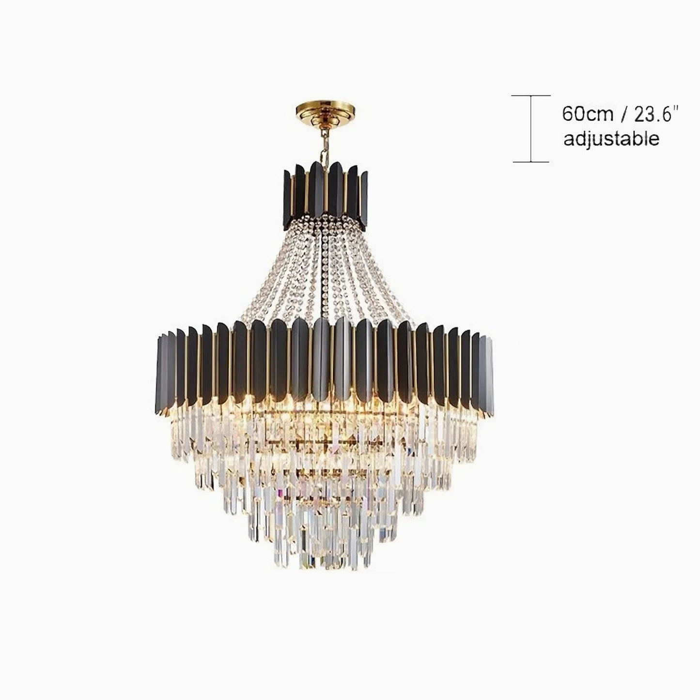 Jasper Modern Round Gun Black Crystal Chandelier - Chandeliers | Lucera Lighting