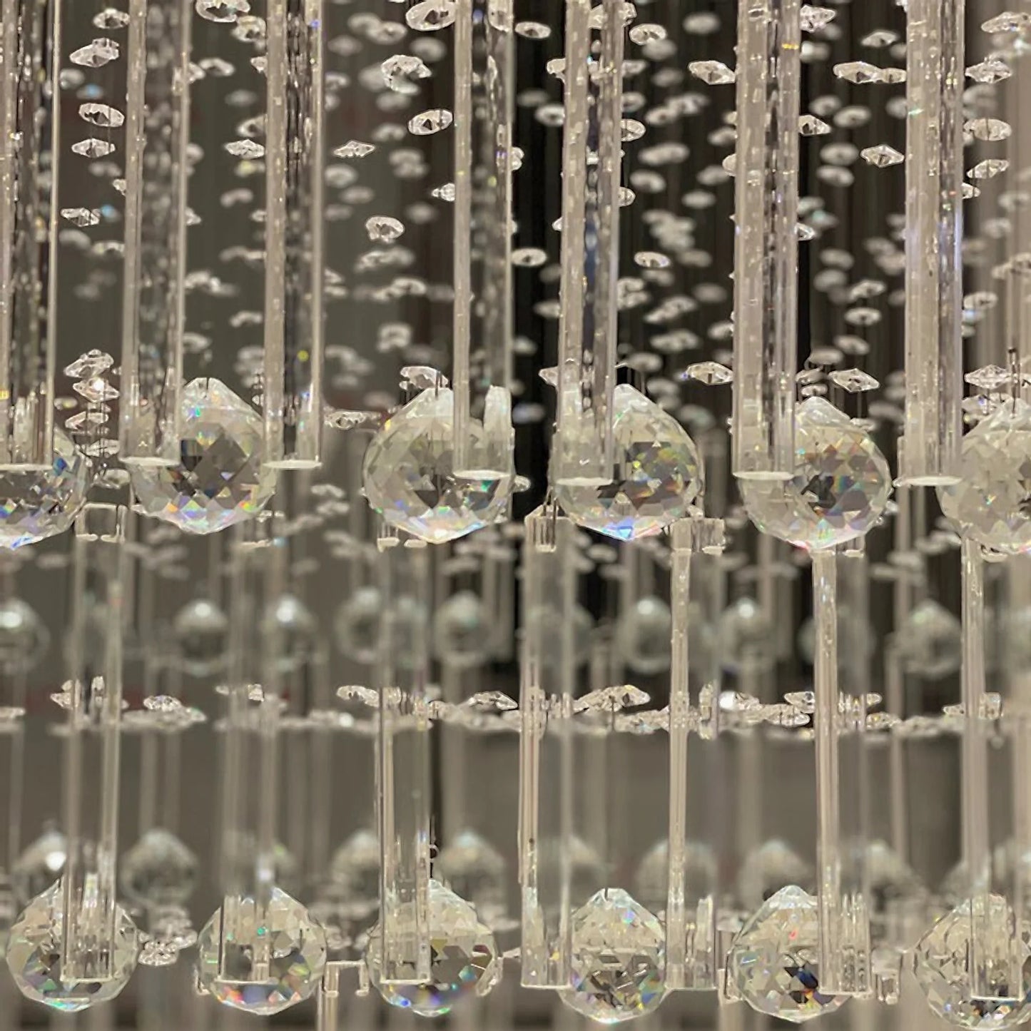 Breck Crystal LED Ceiling Chandelier, Square Base - Chandeliers | Lucera Lighting