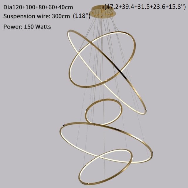 Gorse Large Ring Stainless Steel Light Fixture - Chandeliers | Lucera Lighting