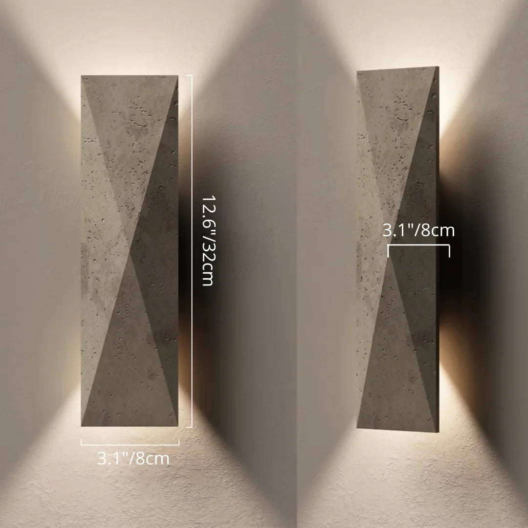 Pallas Wren Outdoor Travertine Sconce - Exterior wall | Lucera Lighting