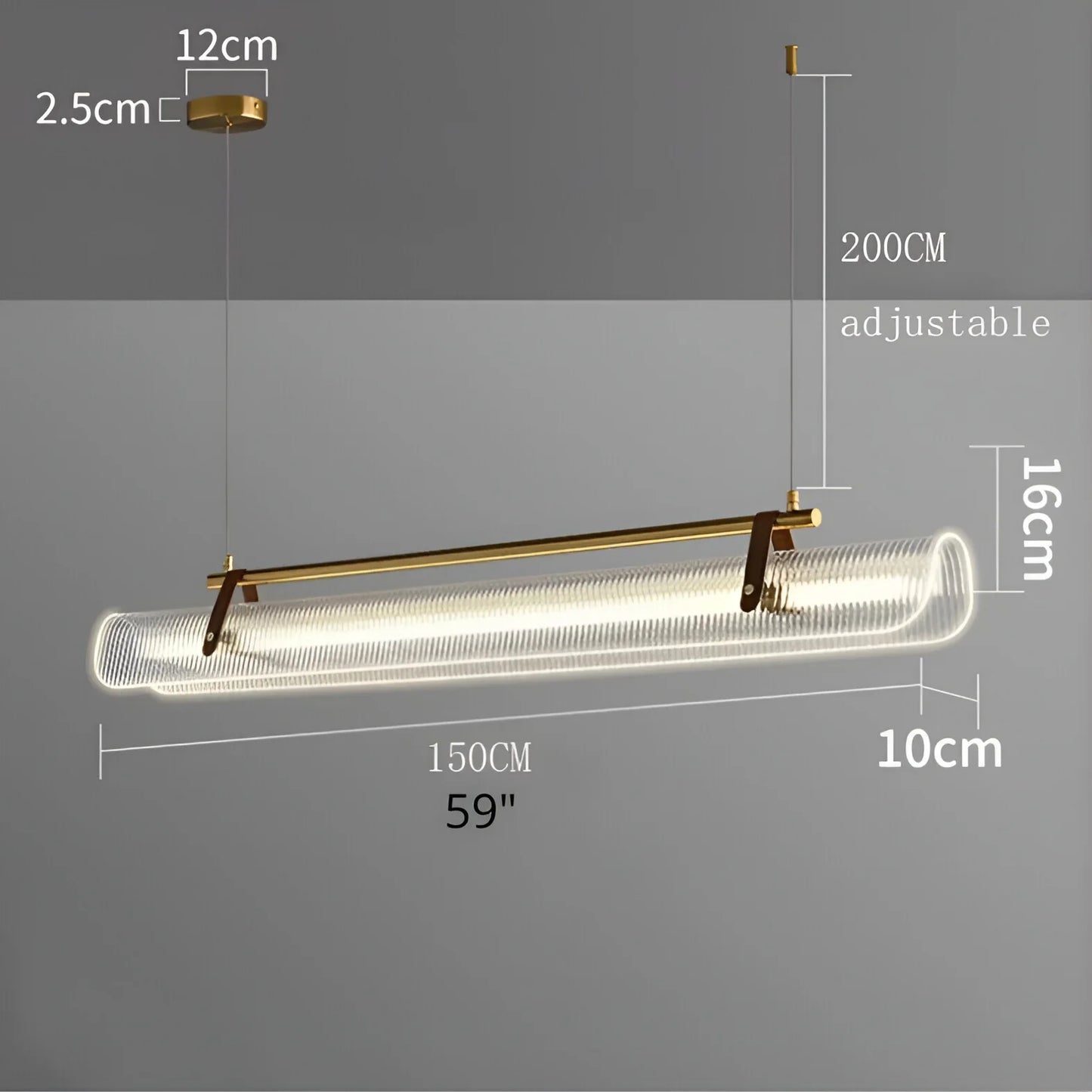Naphthol Rectangle Metal and Leather Chandelier - Pendant Lights | Lucera Lighting