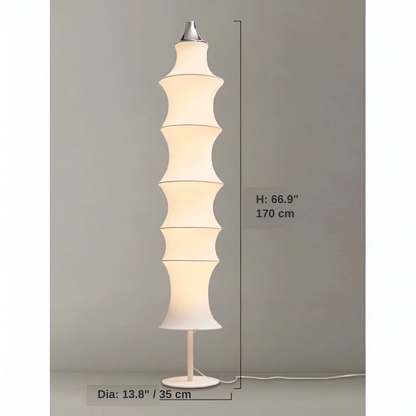 Aquamarine White Silk Modern Floor Lamp - Lamps | Lucera Lighting