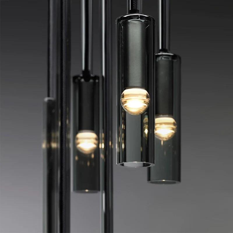 Rift Smoky Gray Crystal Pendant Chandelier 10 Lights - Pendant Lights | Lucera Lighting