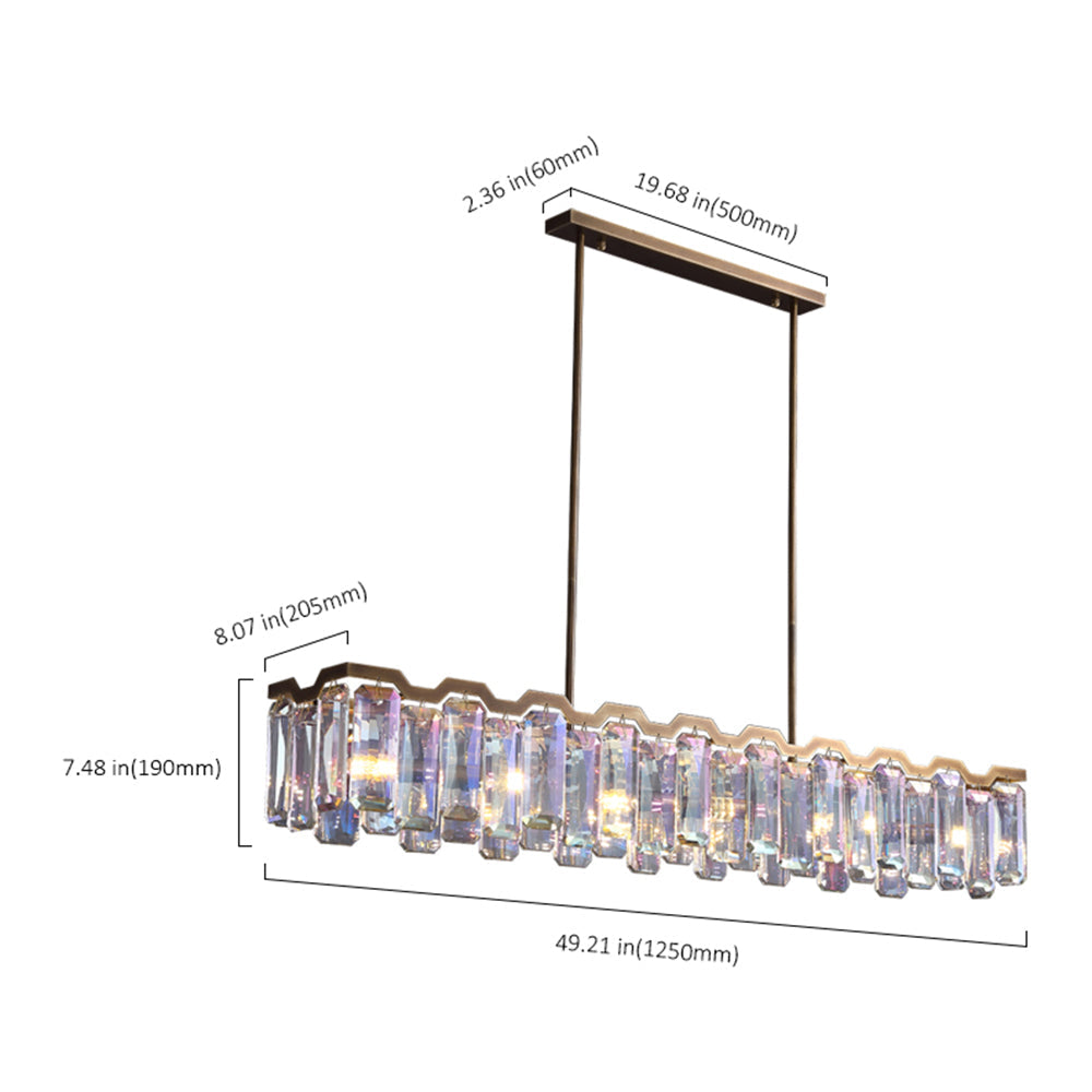 Amaranth Colorful Crystal Linear Chandelier - Chandeliers | Lucera Lighting