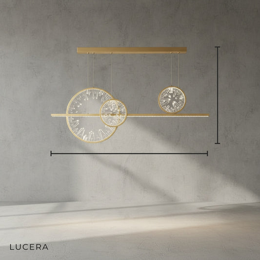 Amore Broken Glass Design Crystal Rings Hanging LED Art Cha - Pendant Lights | Lucera Lighting