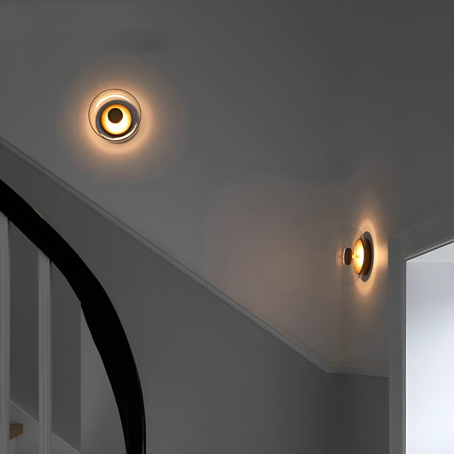 Nordic Glow LED Wall Lamp - Glass & Gold Accents