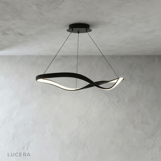 Lucera Deacon ring chandelier studio shot on clean white background, front view