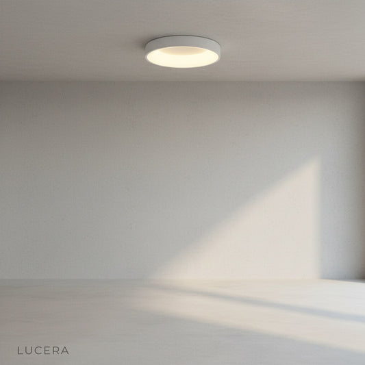 Maestoso ceiling light studio shot angled view sleek contemporary design