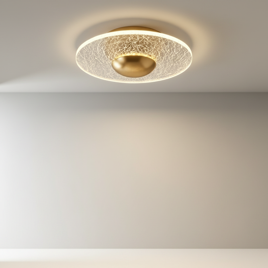 flush-mount Nike ceiling light with sleek aluminum frame on clean white studio background