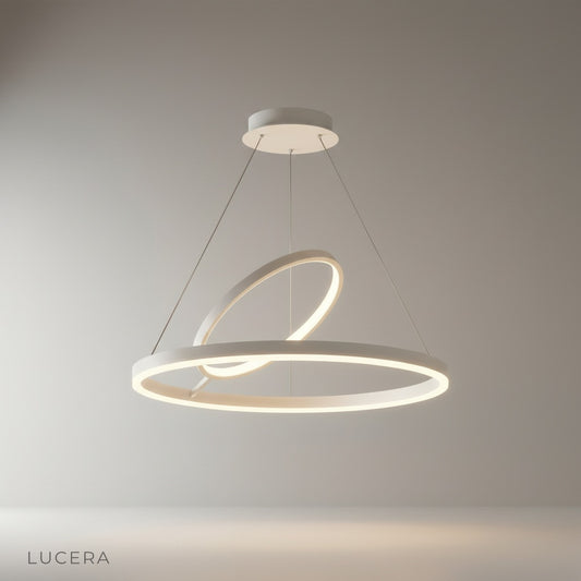 Minimalist Opaque Chandelier studio shot on clean white background, front view