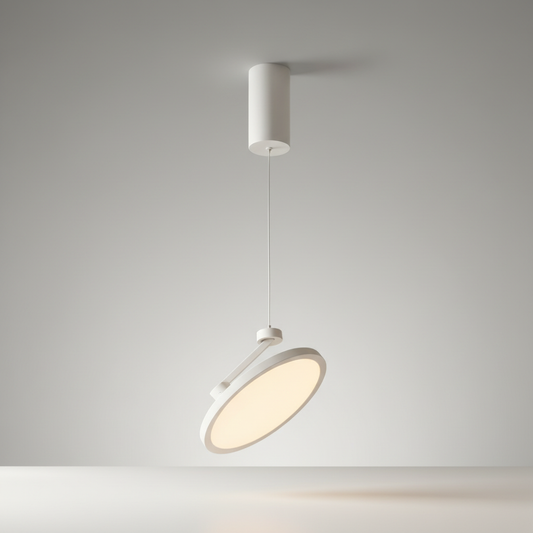 wulfenite pendant light studio shot front view with adjustable cable and metal plastic finish