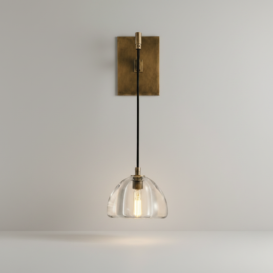 Zuleika Wall Lamp black finish front view on clean white studio background