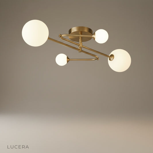 Studio shot of Fringe ceiling light front view on clean white background