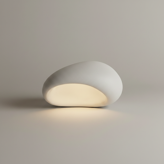 studio shot of Zero Ceiling Light frosted resin sphere on clean white background