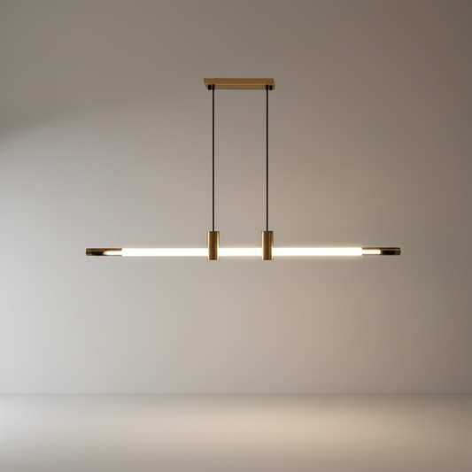 Zelanti chandelier studio view on clean white background showing sleek linear design