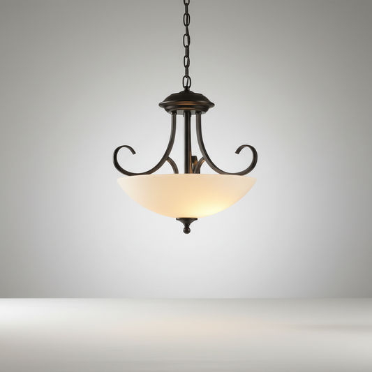 studio shot of Xerxes chandelier front view on clean white background showing iron and stone details